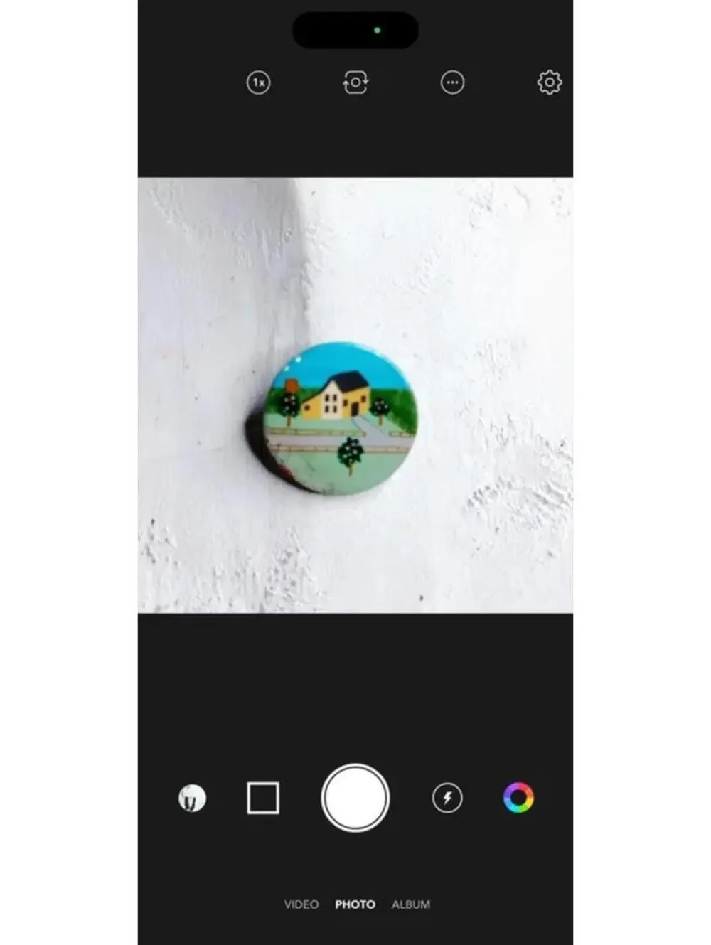 7567u. Wood Painted Cottagecore Brooch